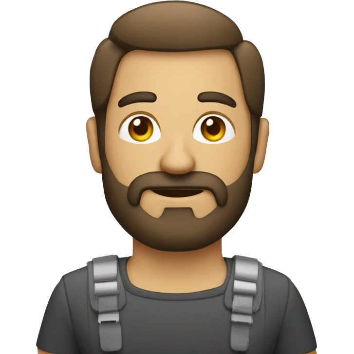 person con barba y copete y computadora emoji