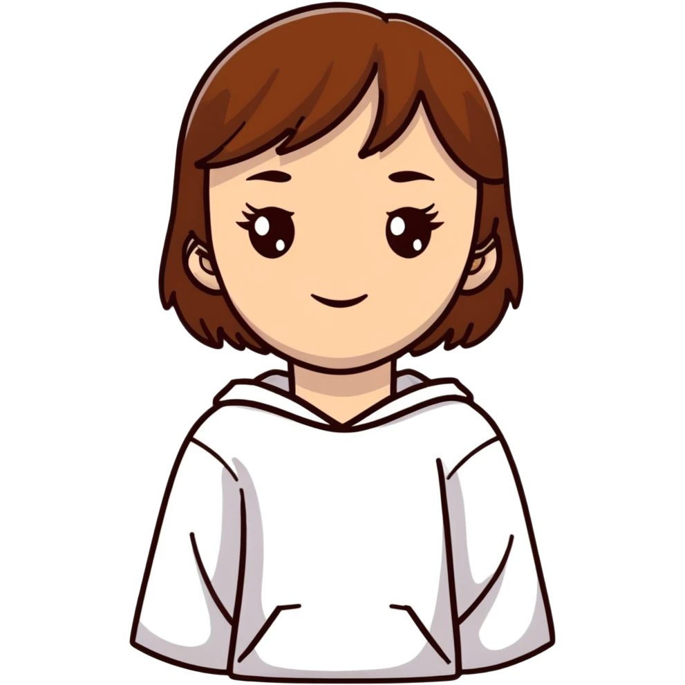white girl with brown hair and brown eyes emoji