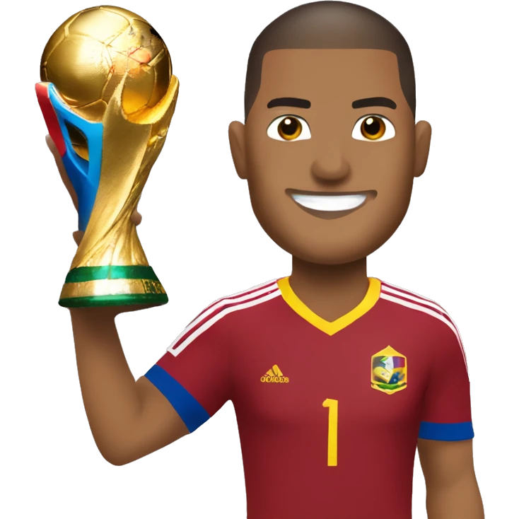 salomon rondon wearing Venezuela adidas t-shirt and holding FIFA world cup emoji