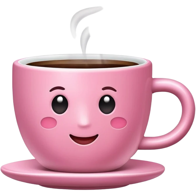 Pink coffee cup emoji