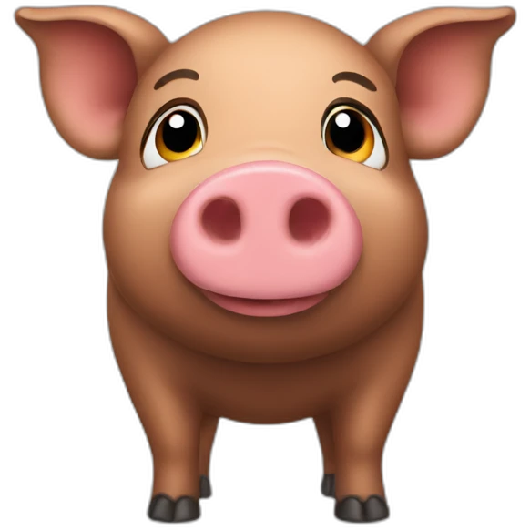 Wild brown pig emoji
