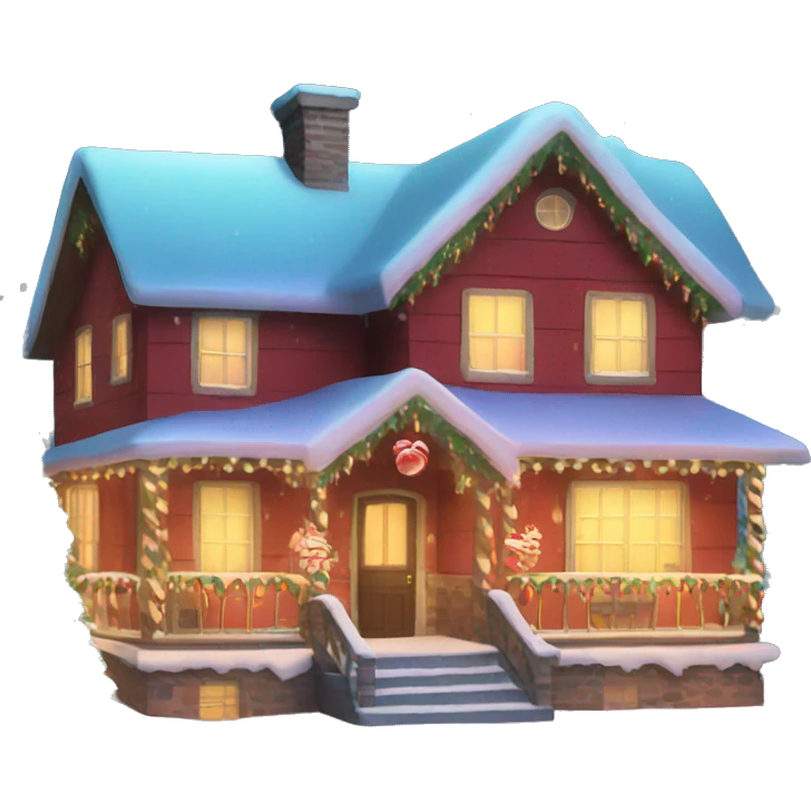 christmas home with lights emoji