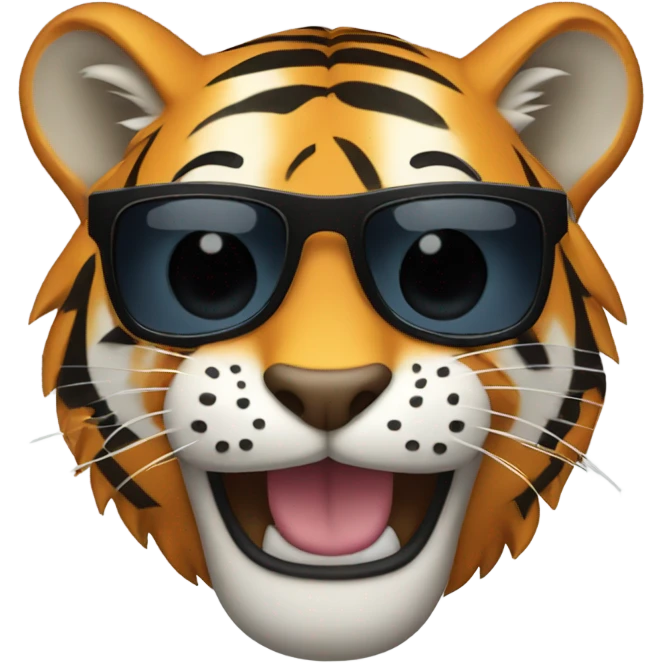 Tiger smiling with sunglasses  emoji