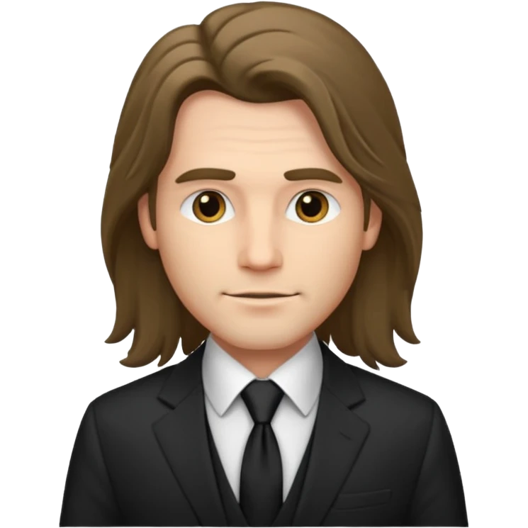 long haired man with suit emoji