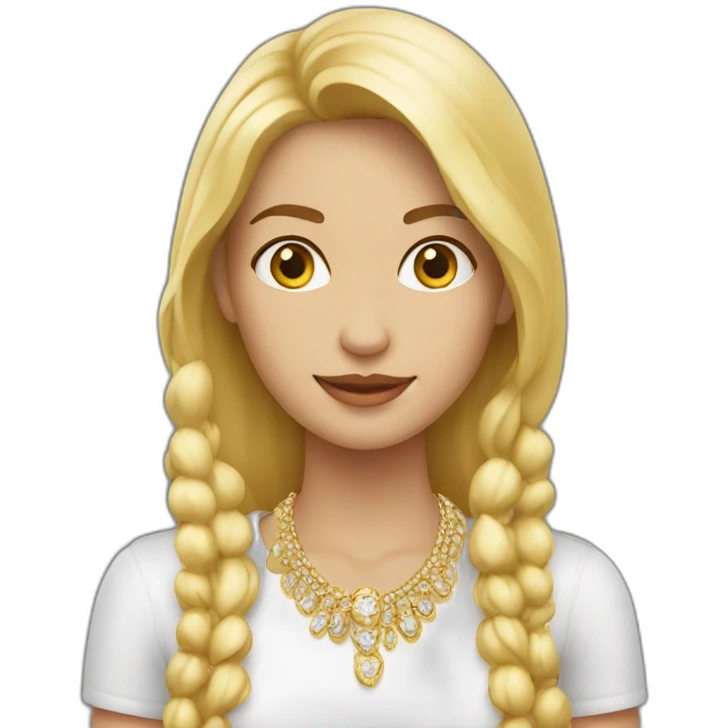 Mujer rubia con joyas de oro emoji