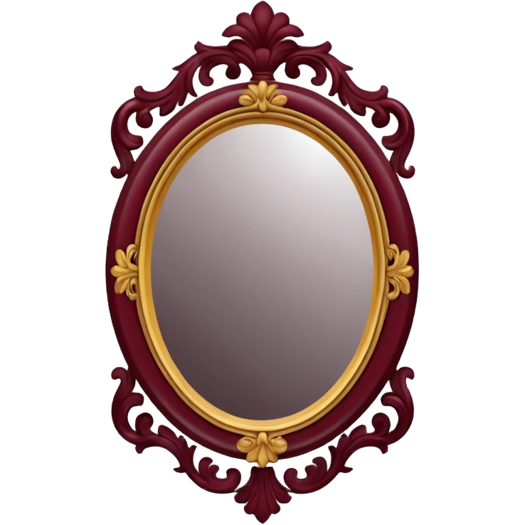 Maroon vintage mirror emoji