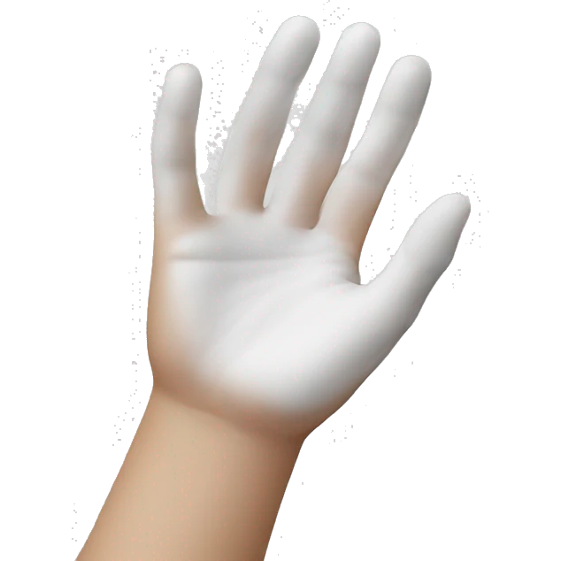 white things on a hand emoji