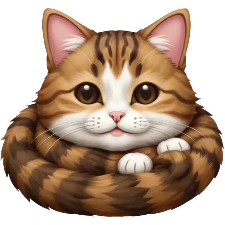 dark brown tabby and white cat in funny positions upside down with eyes closed emoji