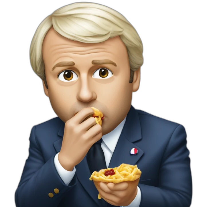 emmanuel macron eating jean marie le pen emoji