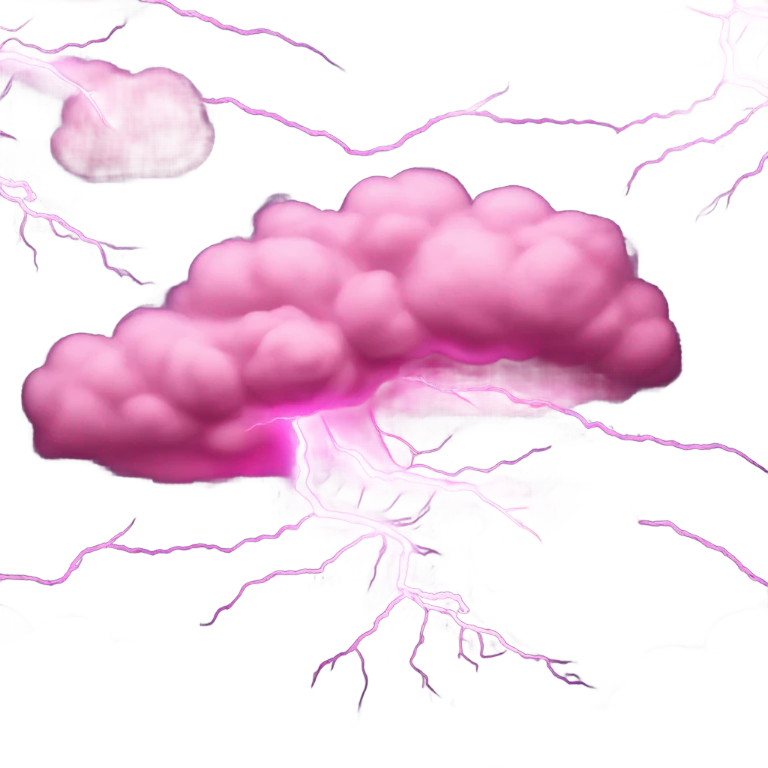 Pink detailed thunderstorm emoji