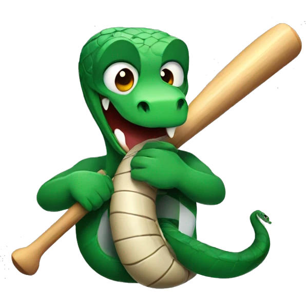 Snake Holding a baseball bat emoji