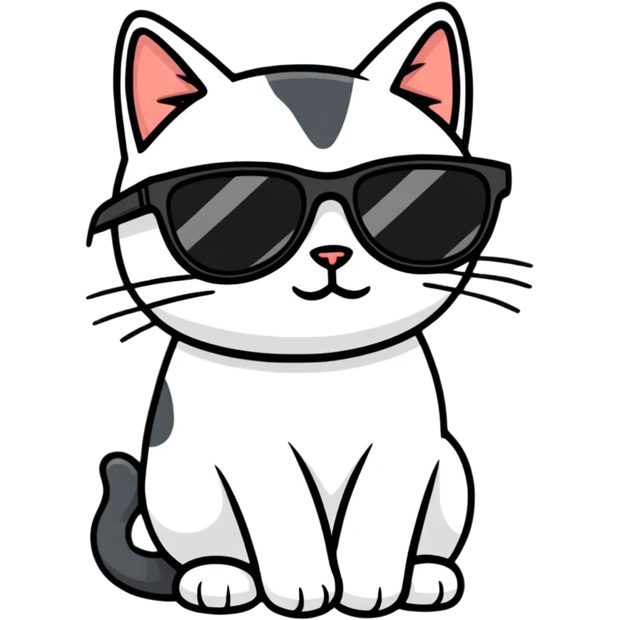 Cat with sunglasses emoji