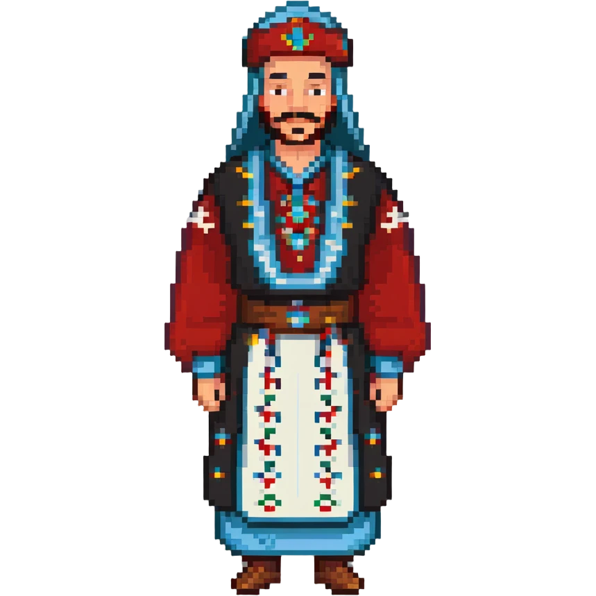 Tatar man in traditional clothing emoji