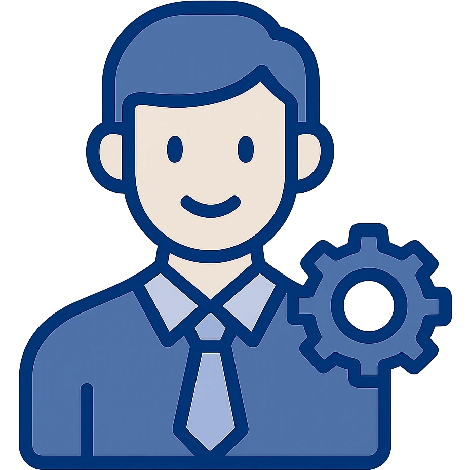 admin icon, flat color, minimalistic emoji