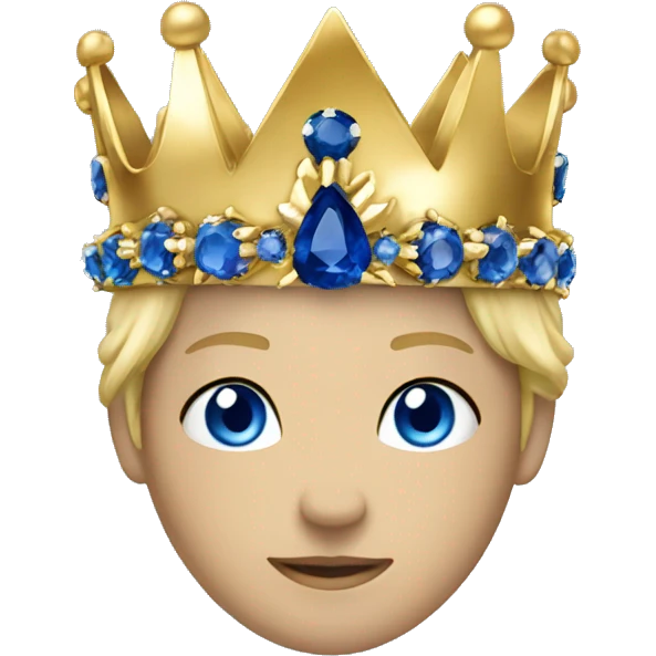 Sapphire and gold crown emoji