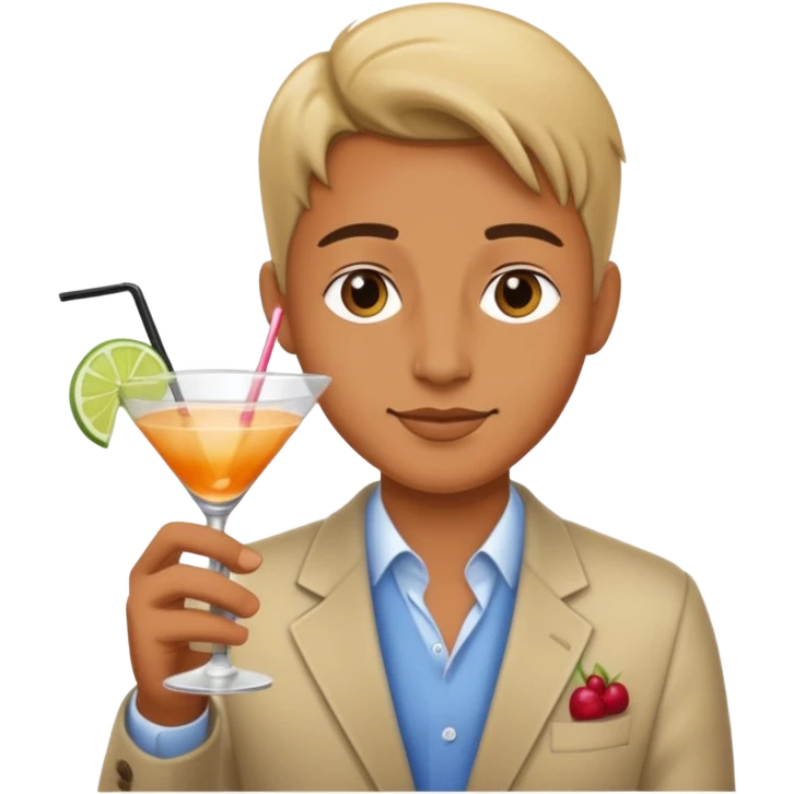 Chat avec un coctail emoji