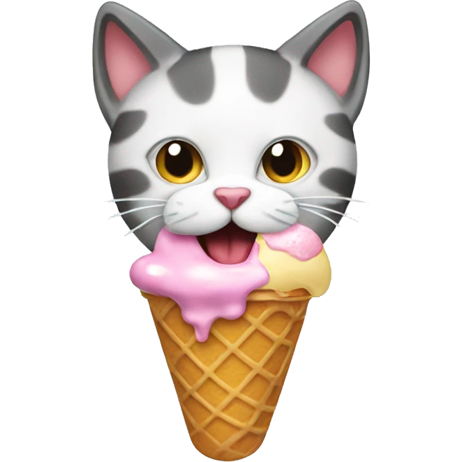 Cat eating ice cream  emoji