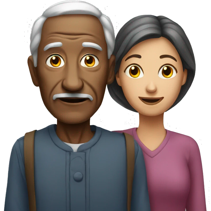 old man and young woman emoji