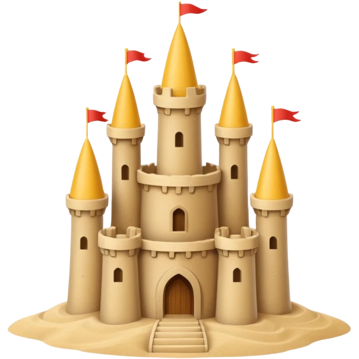Classic tower sand castle – simple with 4 turrets and a central keep emoji