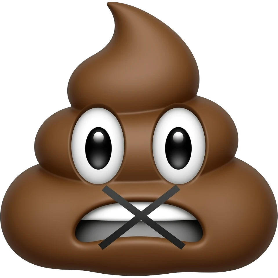 poop but censored mouth as if they cursed emoji