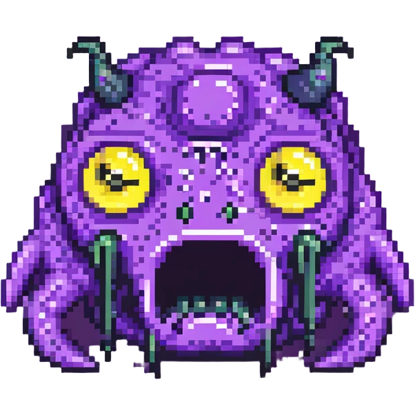 purple slime monster with multiple eyes emoji