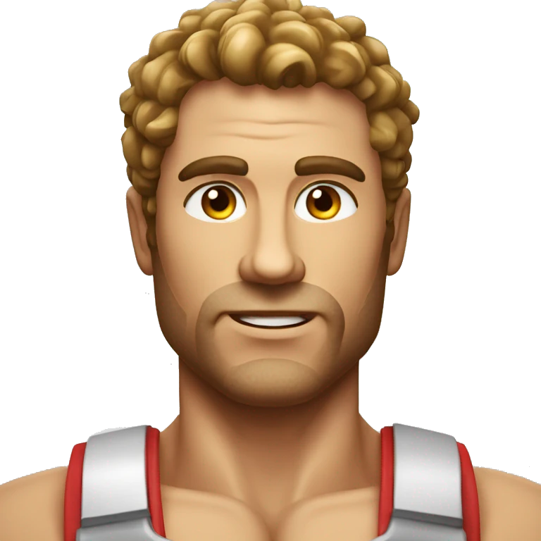 nutritionist, handsome and ripped carnivore roman man with caesar hair emoji