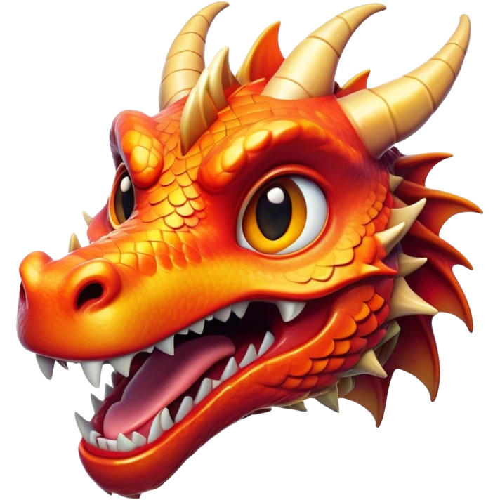 Cinematic Comical Dragon Portrait Emoji, Head tilted dramatically with an exaggeratedly amused expression, featuring a striking, glossy scaled body with bold, angular details and wide, expressive eyes brimming with playful disbelief; rendered with vibrant, lifelike textures and natural shadows, high shine, dramatic yet playful, styled with an air of cheeky mythical mischief, soft glowing outline, capturing the essence of a spirited and over‐the‐top dragon that looks ready to breathe fire into viral fame! emoji