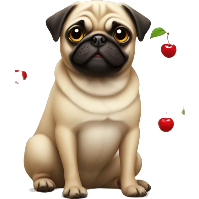 Pug with cherries emoji