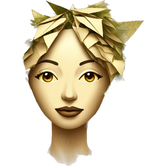  Hemp 420 lady face melting gold tropical made of 420 origami newspaper roses hemp leaves lantern fairy lights burning paper and hemp leaves in hair emoji