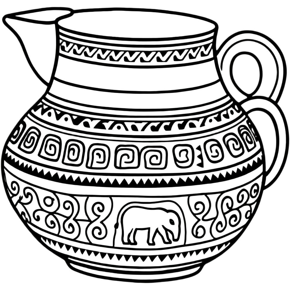 Chimu black pottery with animal designs emoji