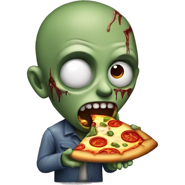 Zombie eating pizza emoji