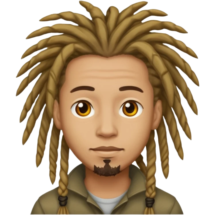 man light skin with dread hair emoji