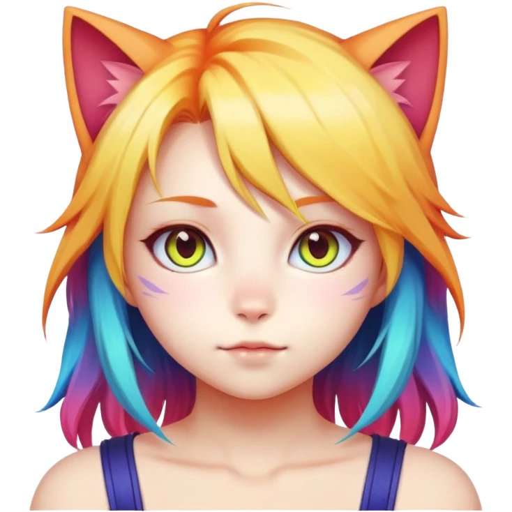 bright colorful girly cats like final fantasy  emoji