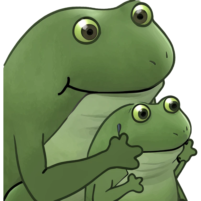 Cute Frog holding a cute frog emoji