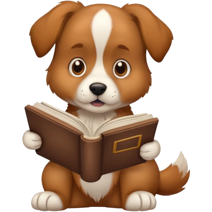 Dog reading book emoji