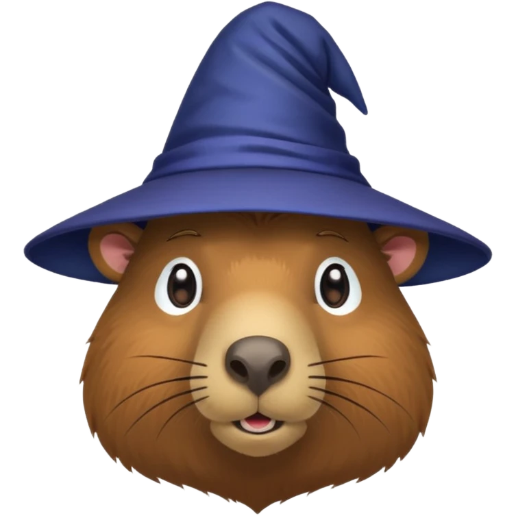 Capybara head with wizard hat emoji