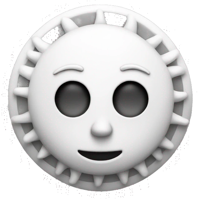 White sun without a smile emoji