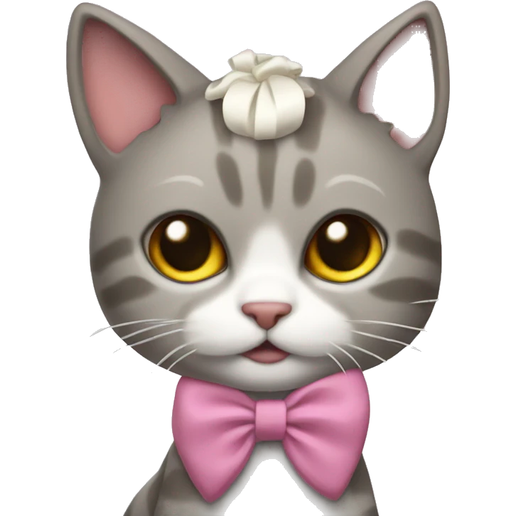 cat with a bow and tutu emoji