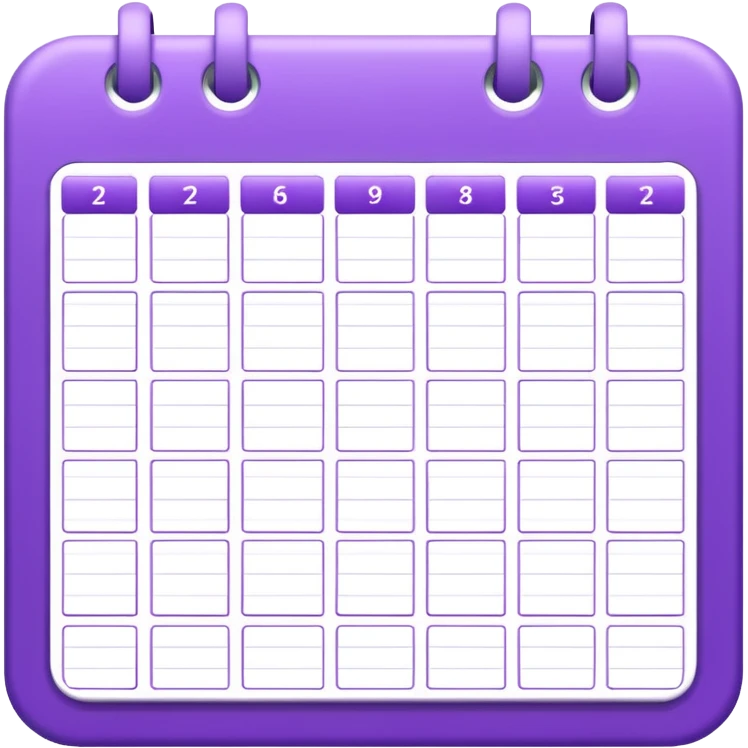 purple weekly calendar emoji