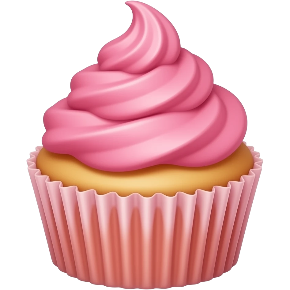 Cupcake with pink icing emoji