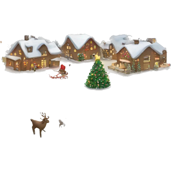 A Christmas landscape emoji