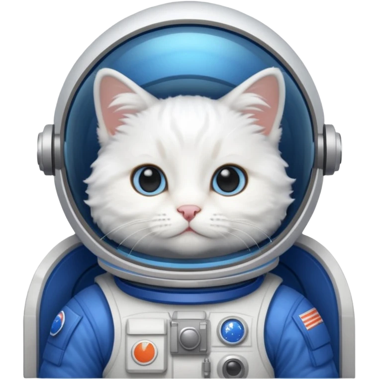 white cat blue Astronaut emoji