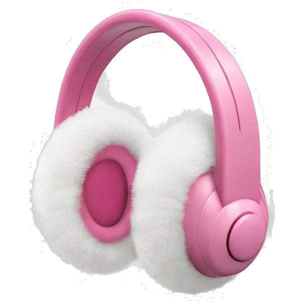 white and pink winter earmuffs  emoji