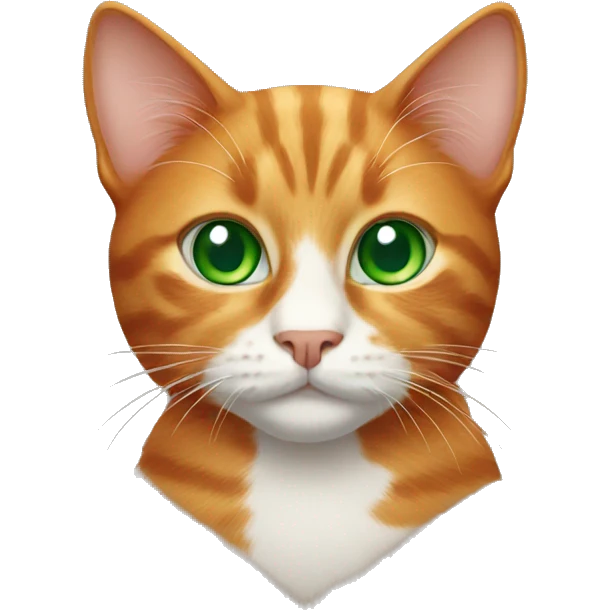 Ginger cat with green eyes emoji