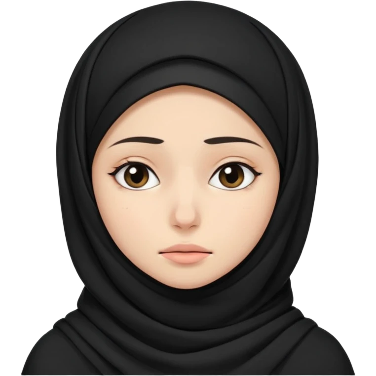 sick and tired woman in black hijab more expressive and cuter style of drawing emoji