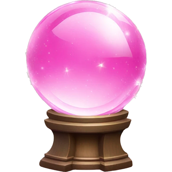 Pink crystal ball sparkles emoji