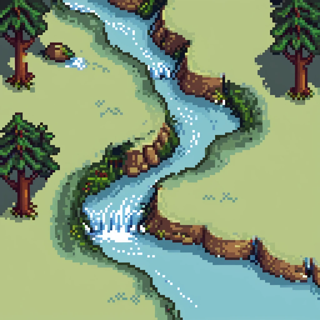 small river flowing through nature emoji