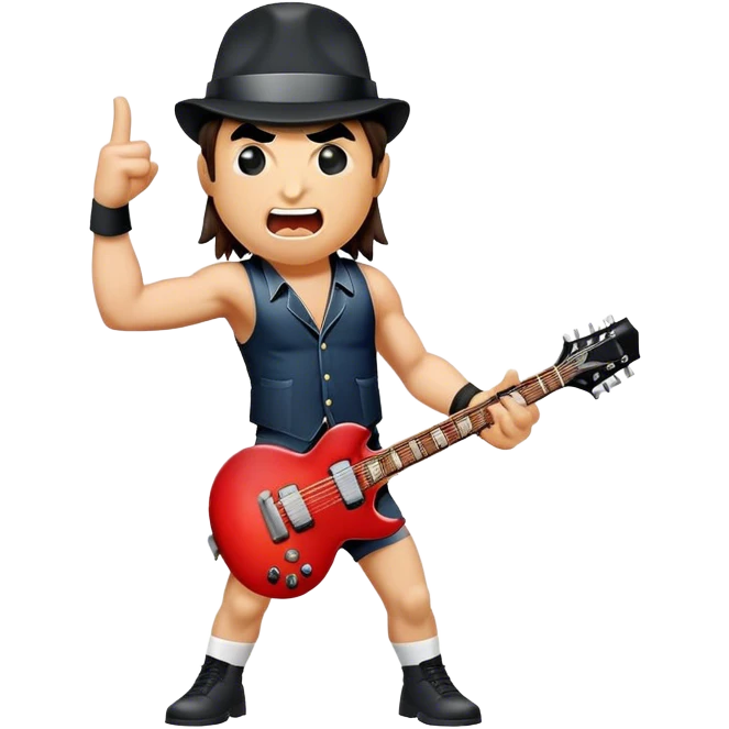 Cinematic Realistic AC/DC Pop Culture Emoji, showcasing an electrifying portrayal inspired by the legendary rock band rendered with vivid textures and energetic lighting. emoji