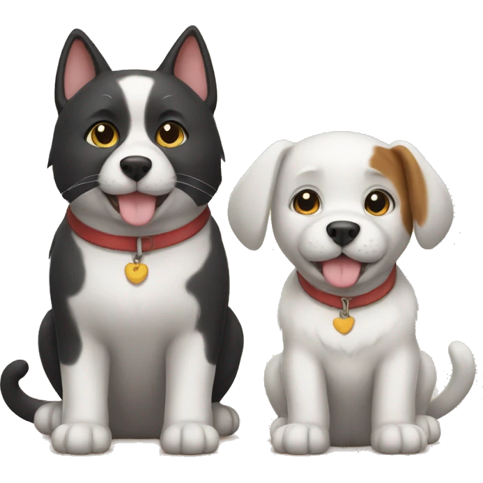 Cat and dog emoji