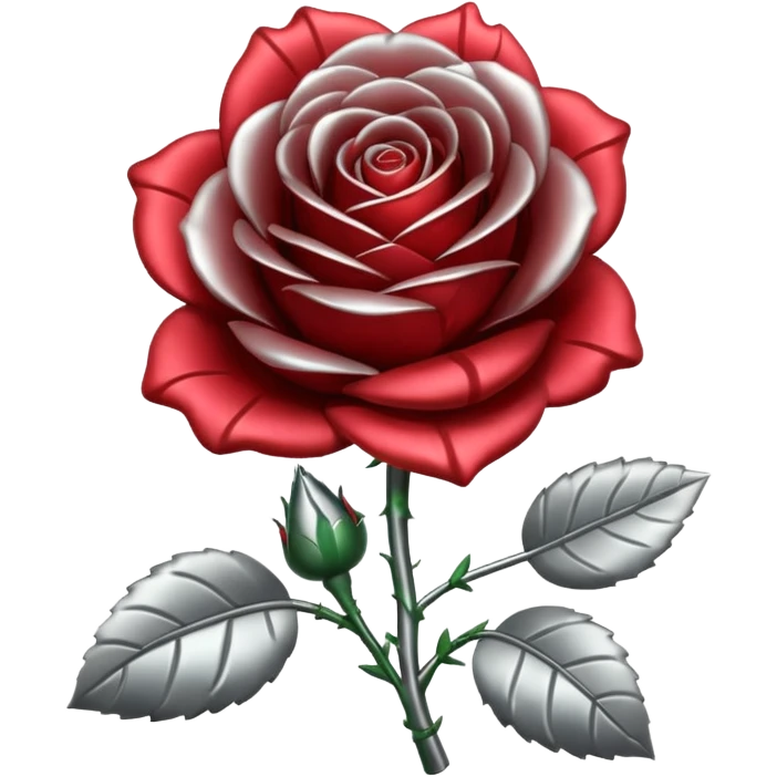 metal rose, without green leaves, just flower emoji